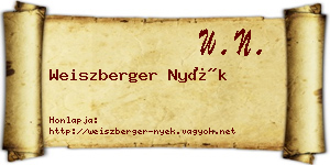 Weiszberger Nyék névjegykártya